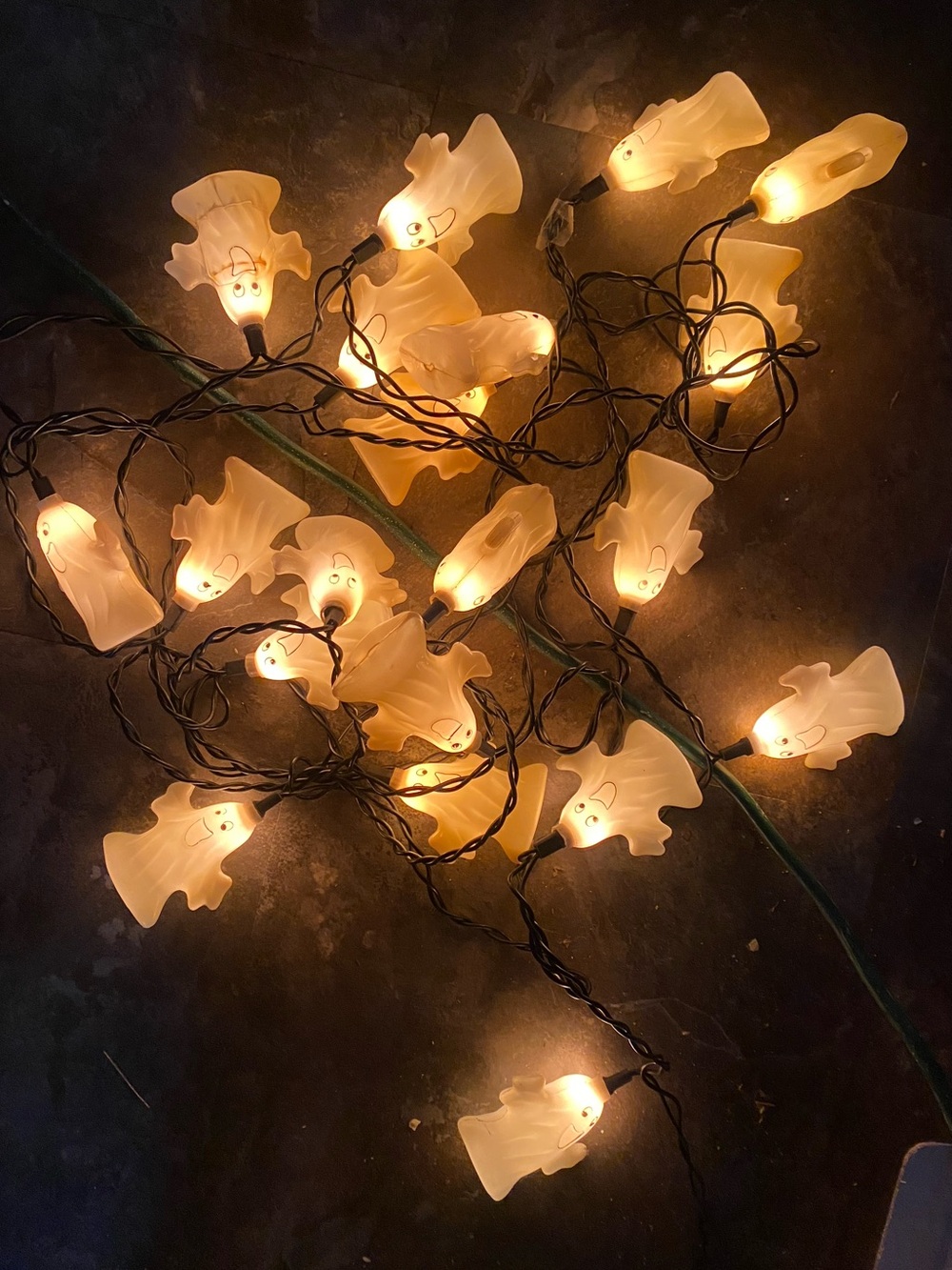 Large Set 20 Halloween Ghost String Holiday Lights Blow Mold Ghost Lighted